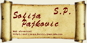 Sofija Pajković vizit kartica